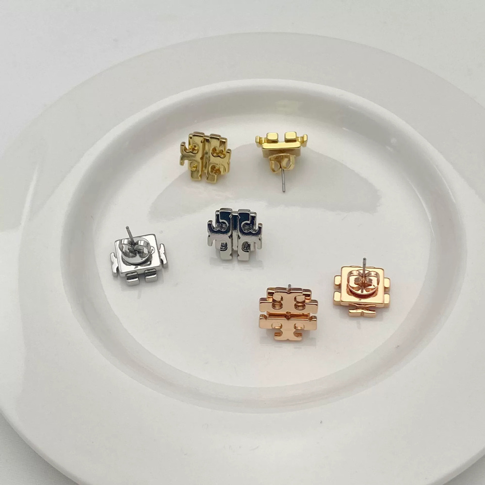 Tory Burch Letter Metal Earrings